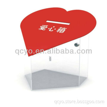 QCY-H-A001 factory directly sale high quality acrylic donation box
